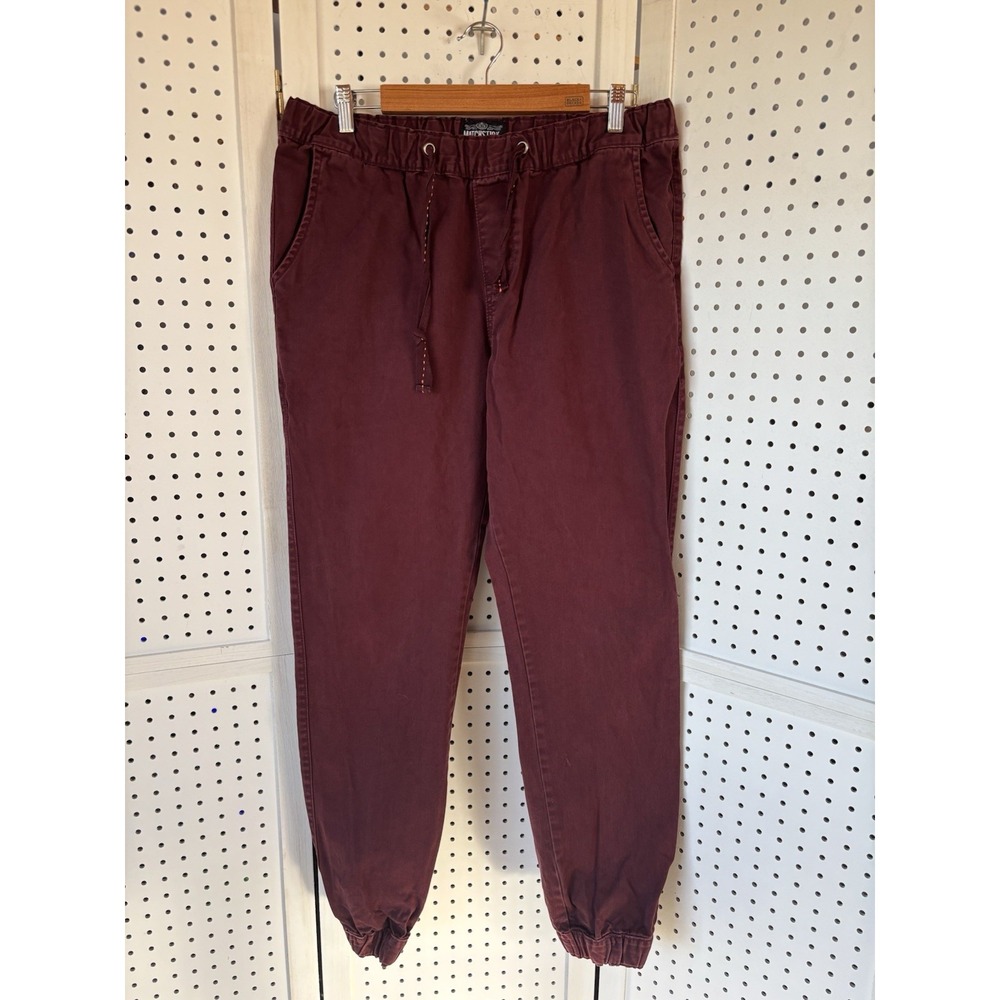 Matchstick Men's XL 34 Elastic Waist Drawstring‎ Khaki Jogger Pants Maroon